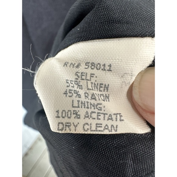 David Meister Black LInen Sleeveless Sheath Dress w/ Contrast Stitching Sz 8‎ - Picture 3 of 5